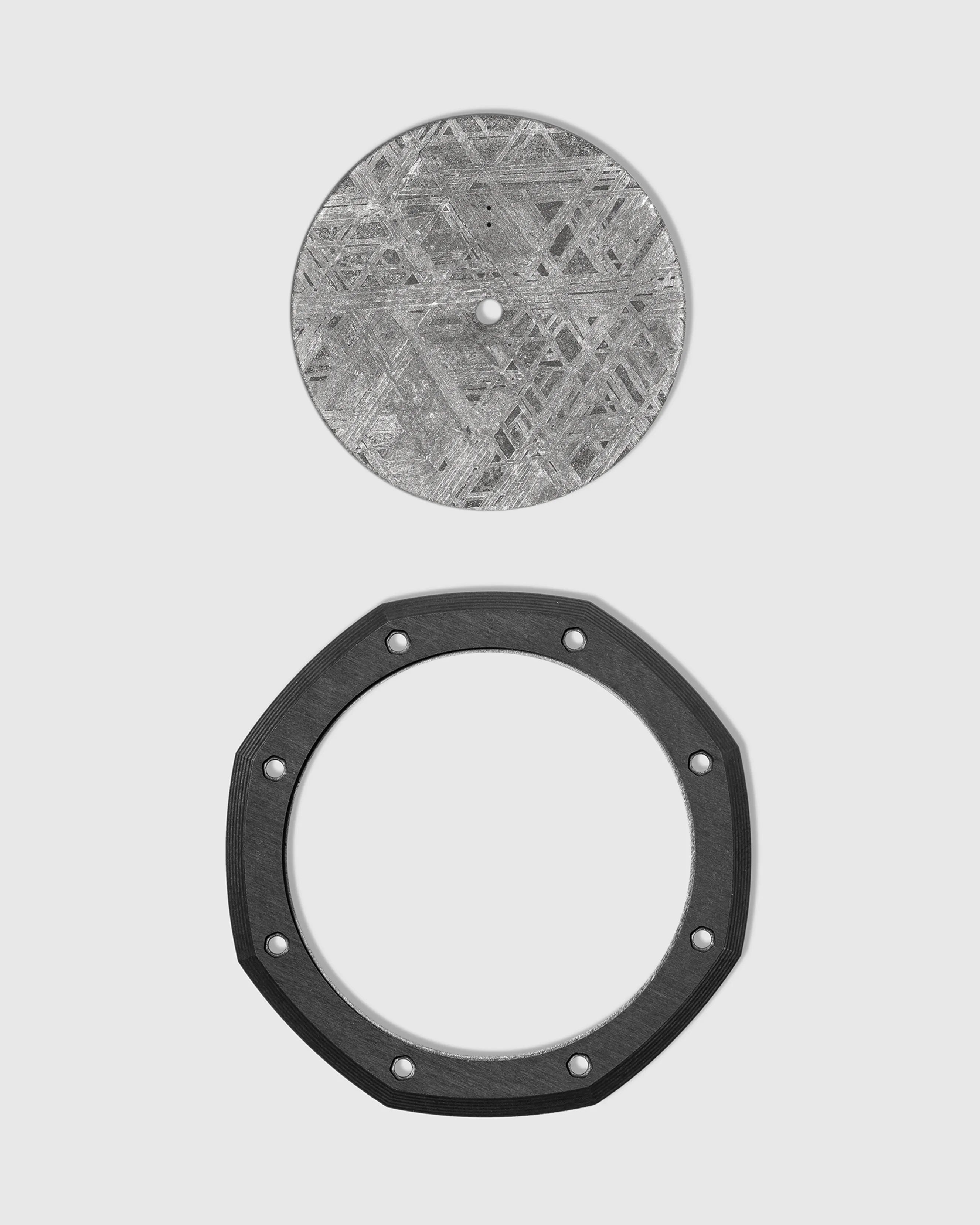Meteorite-dial bespoke watch with layered carbon bezel — Alter Geneva