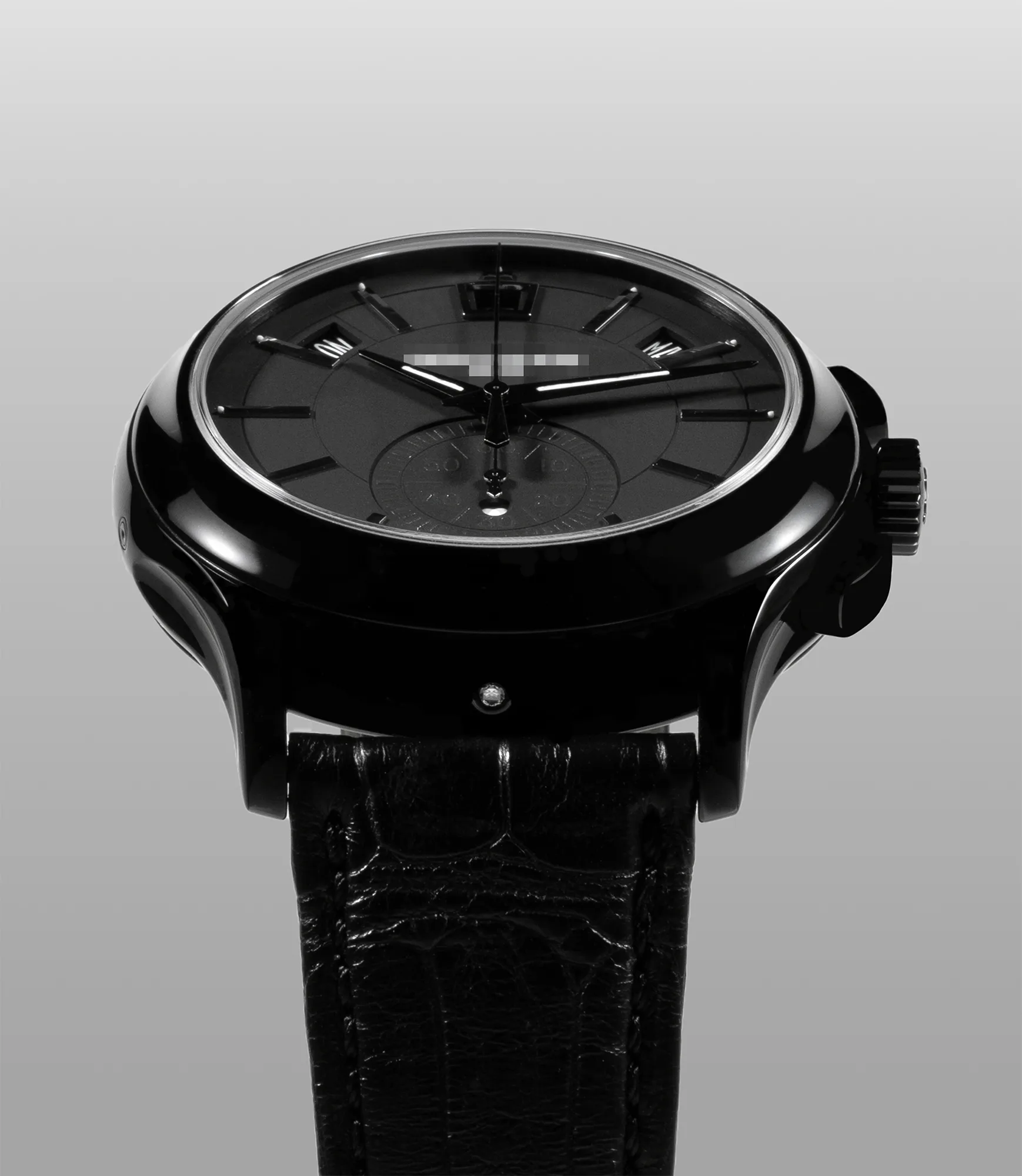 All-black DLC bespoke chronograph with reworked matte dial — Alter Geneva, Swiss atelier
