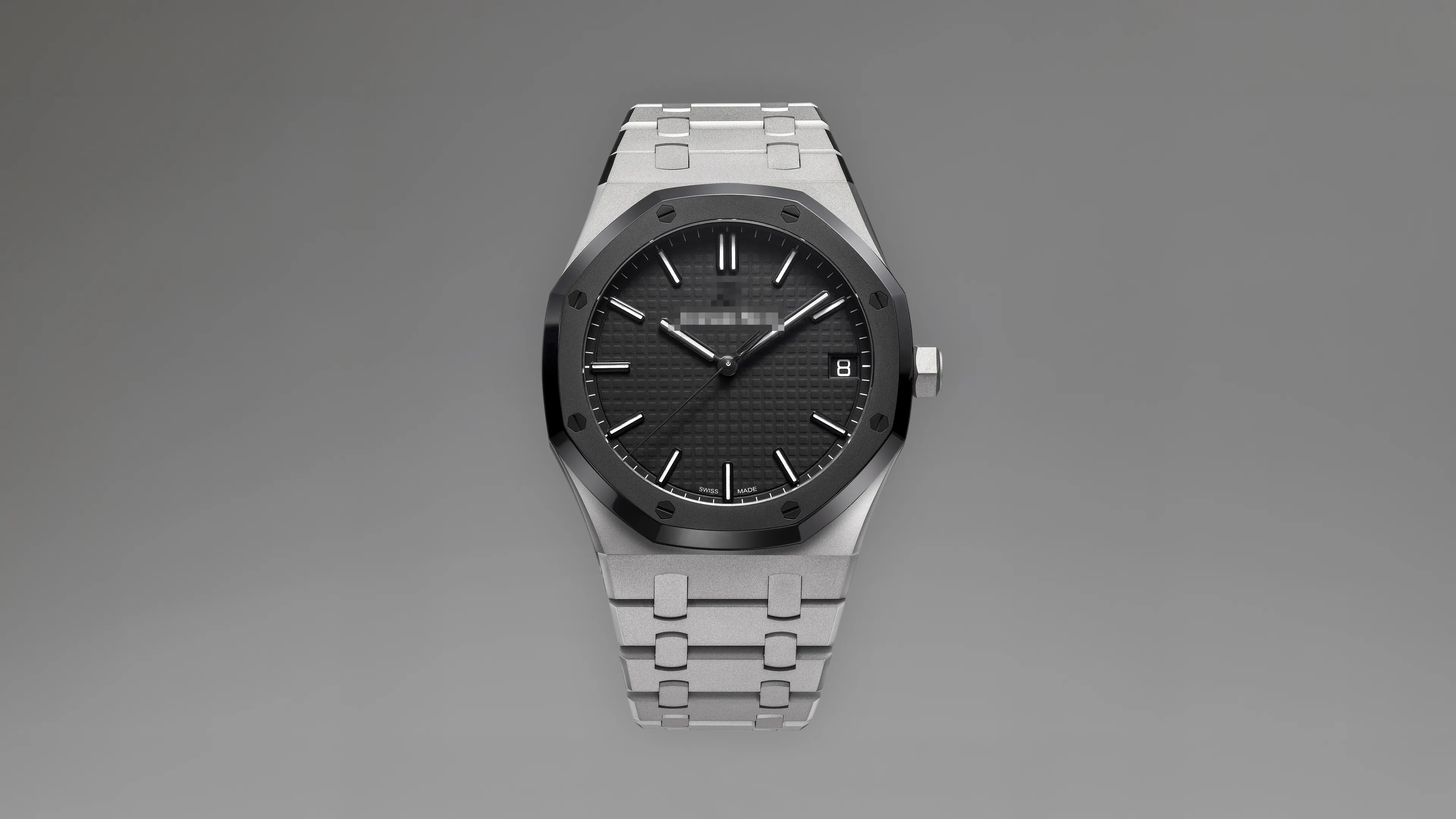 Hand-sandblasted steel bespoke watch with black DLC bezel and matte dial — Alter Geneva, Swiss atelier