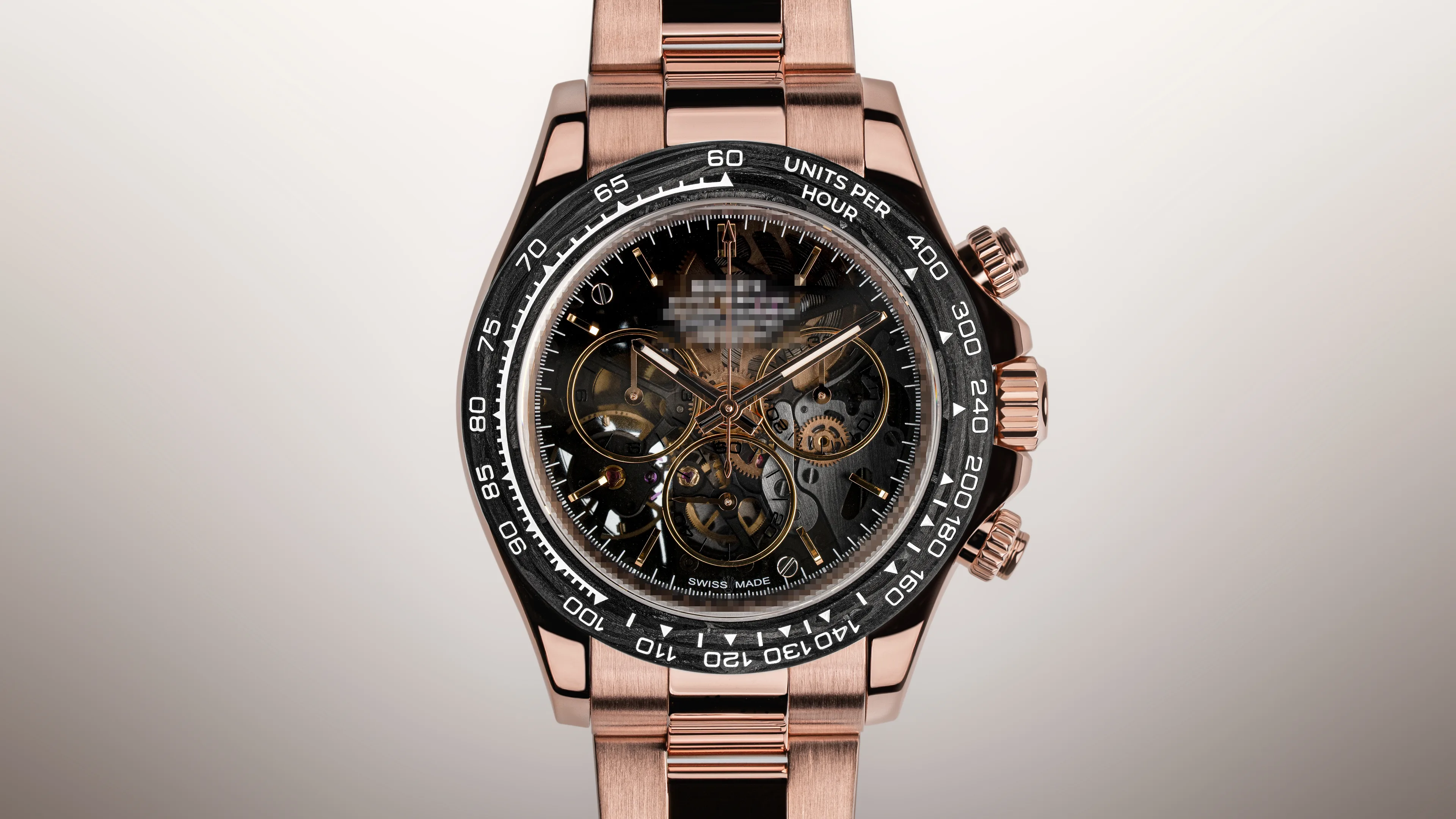 Skeletonized bespoke chronograph in rose gold — Alter Geneva, Swiss atelier