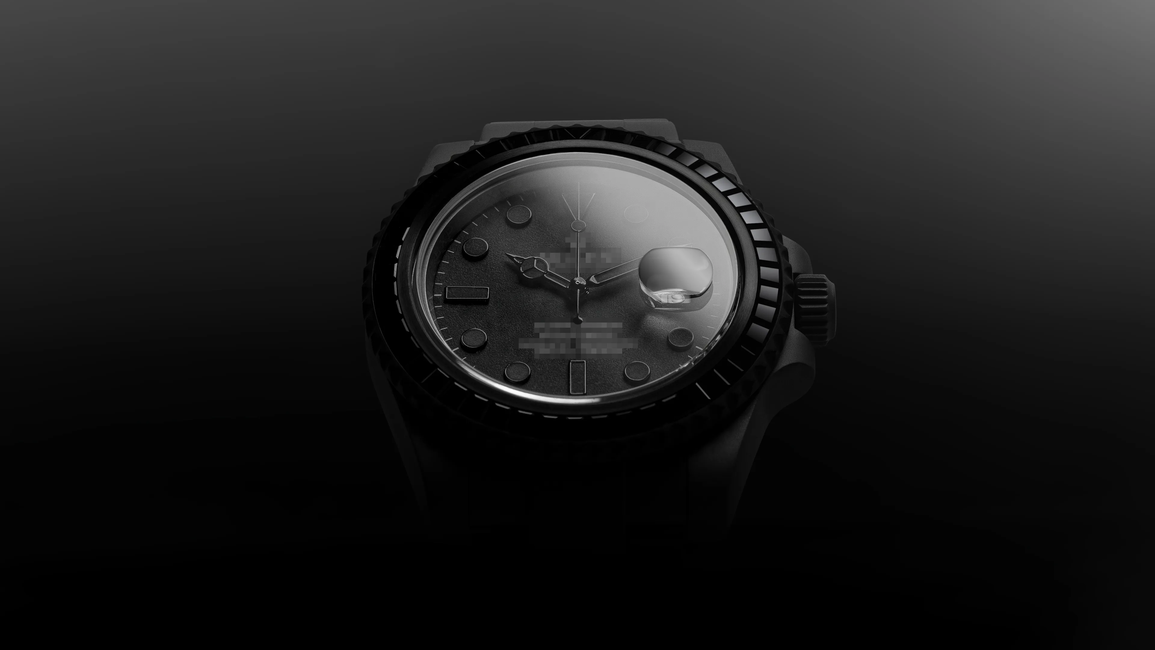 Gray DLC bespoke watch with black diamond-set bezel and grained black dial — Alter Geneva, Swiss atelier