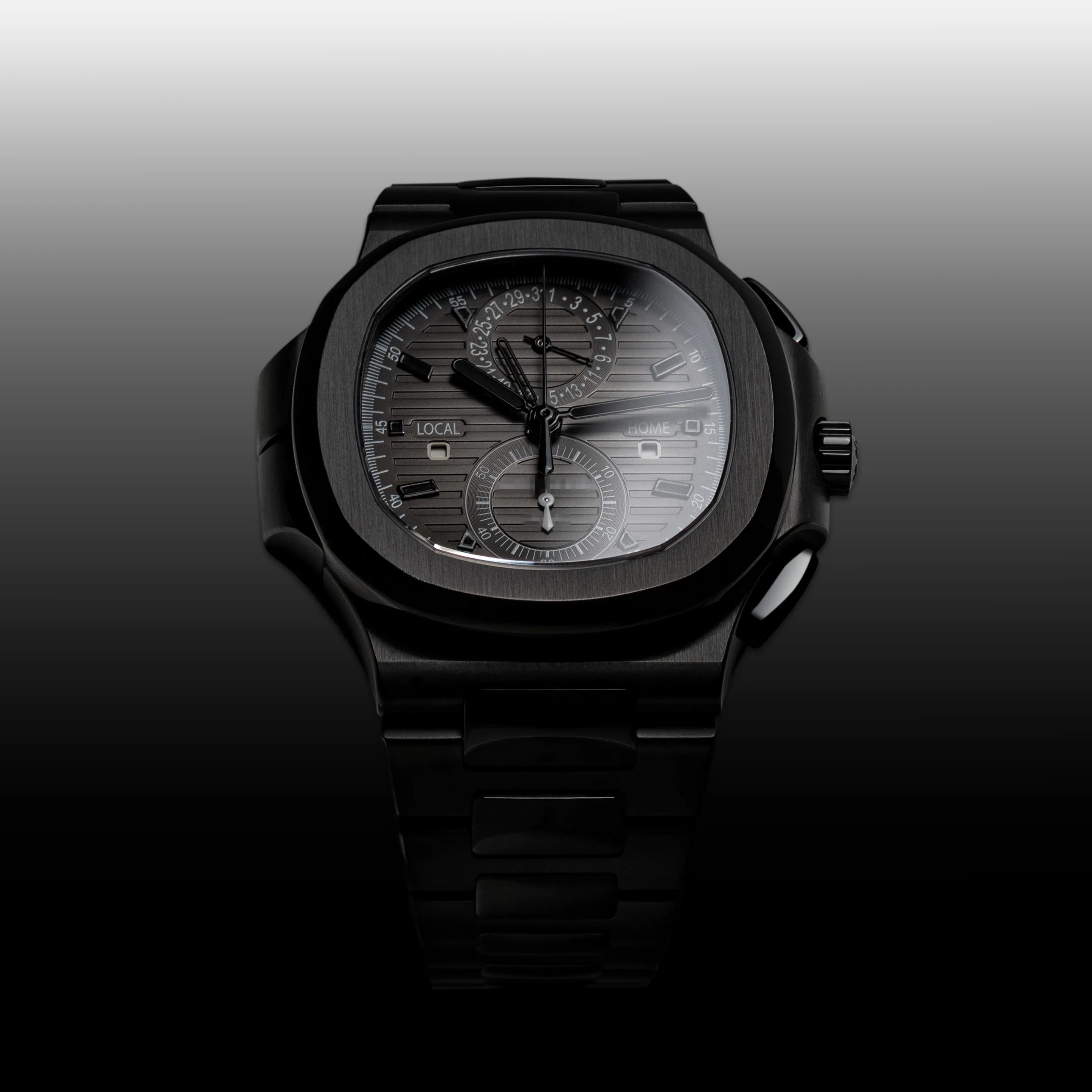 All-black bespoke watch with brushed and polished surfaces — Alter Geneva, hand-finished in Switzerland