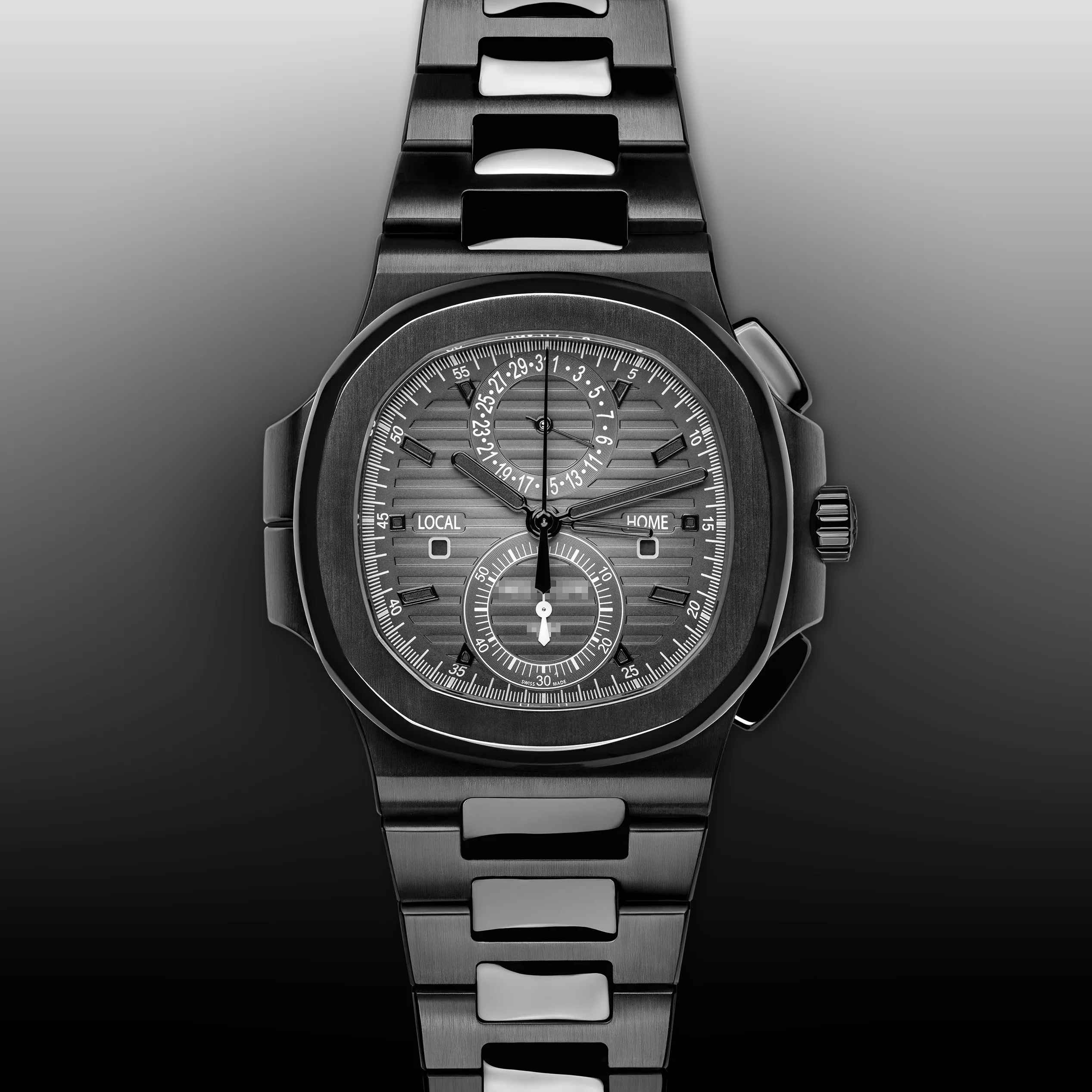 All-black bespoke watch with brushed and polished surfaces — Alter Geneva, one-of-a-kind commission